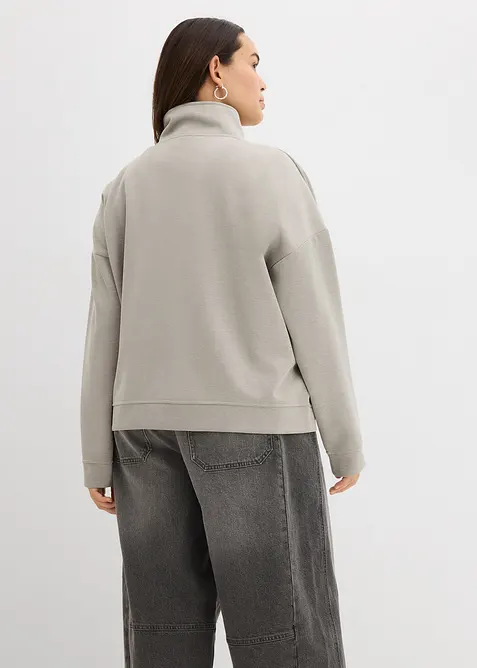 Giacca con zip in tessuto effetto neoprene, bonprix