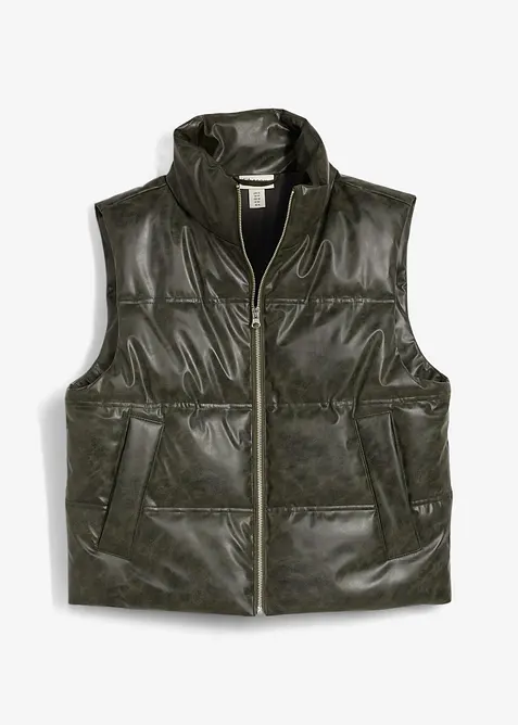 Gilet trapuntato in similpelle, bonprix