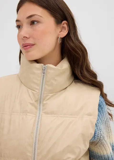 Gilet trapuntato in similpelle, bonprix