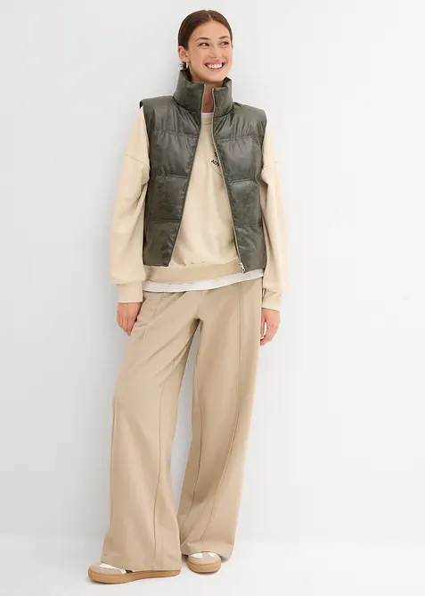 Gilet trapuntato in similpelle, bonprix