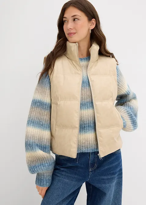 Gilet trapuntato in similpelle, bonprix