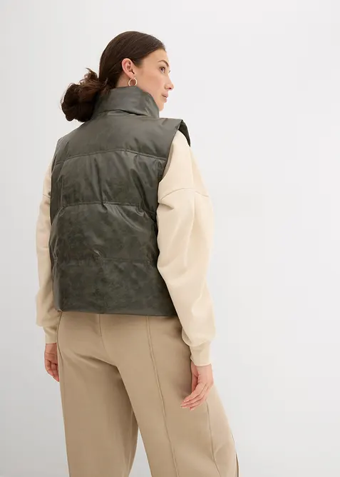 Gilet trapuntato in similpelle, bonprix
