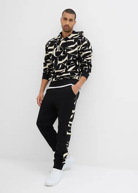 Pantaloni in felpa di puro cotone con inserto, bonprix