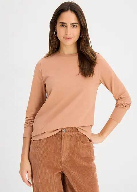 Maglia a maniche lunghe con puro cotone biologico (pacco da 2), bonprix
