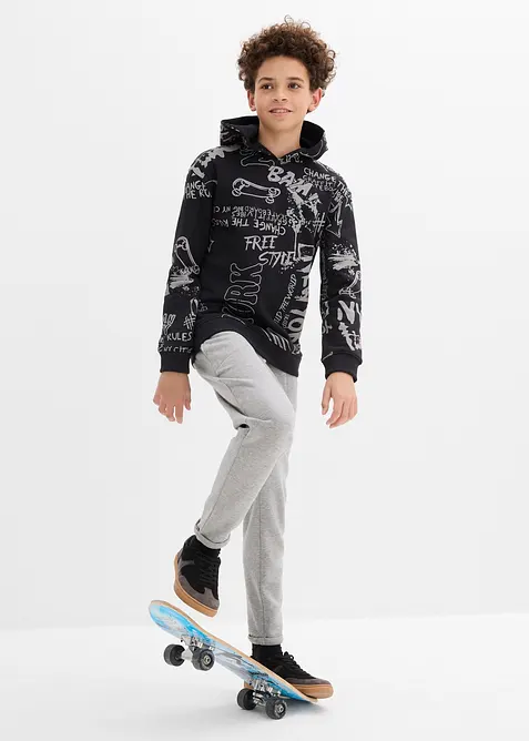 Felpa con cappuccio in morbido misto cotone, bonprix