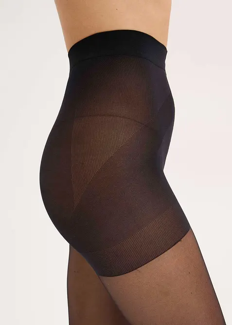 Collant semitrasparenti modellanti con effetto push-up e fascia comoda, 30 den, bonprix