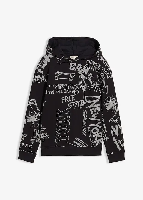 Felpa con cappuccio in morbido misto cotone, bonprix