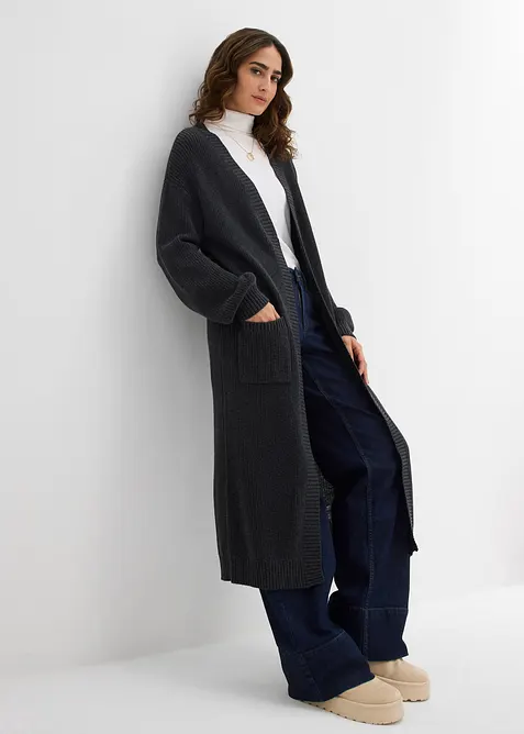 Cardigan lungo con spalle scese, bonprix