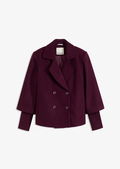 Caban con maniche in maglia, bonprix