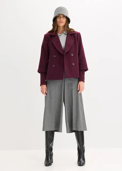 Caban con maniche in maglia, bonprix