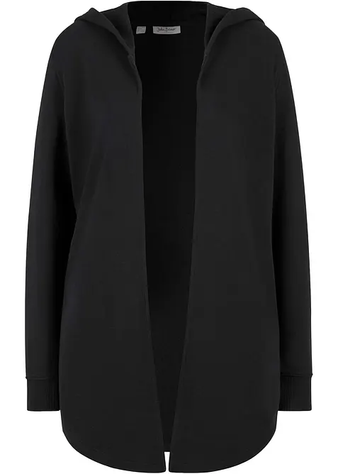 Felpa lunga aperta in misto cotone, bonprix