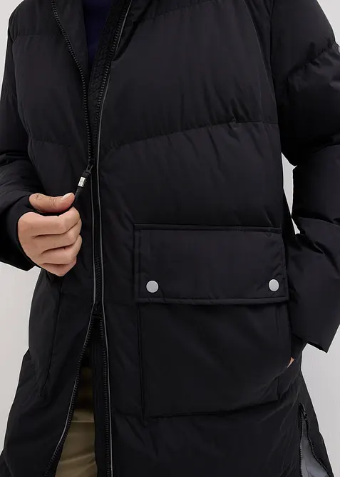 Piumino lungo con dettagli riflettenti, bonprix