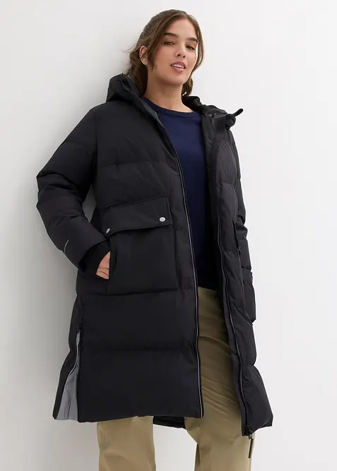 Piumino lungo con dettagli riflettenti, bonprix