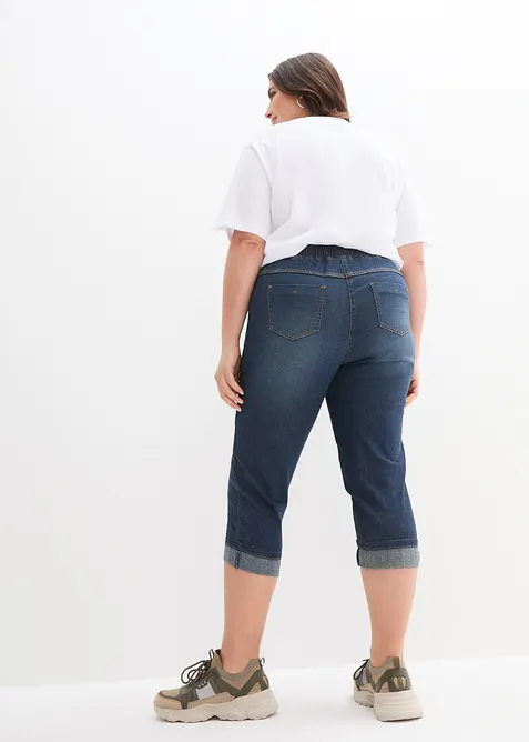 Jeans in cotone slim fit,  vita media, bonprix