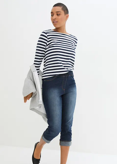 Jeans in cotone slim fit,  vita media, bonprix