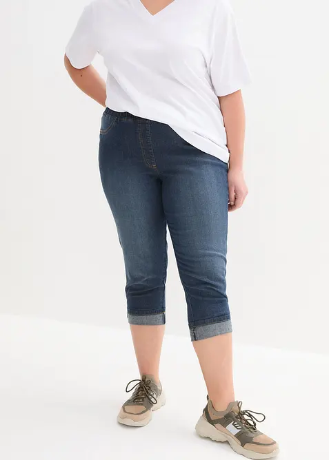 Jeans in cotone slim fit,  vita media, bonprix