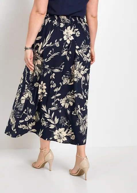 Gonna lunga in viscosa con cinta comoda e laccetto da annodare, bonprix