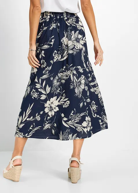 Gonna lunga in viscosa con cinta comoda e laccetto da annodare, bonprix