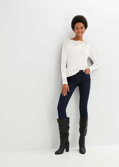 Maglione con pizzo, bonprix