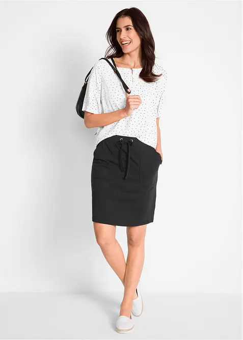 Gonna elasticizzata in cotone biologico, bonprix