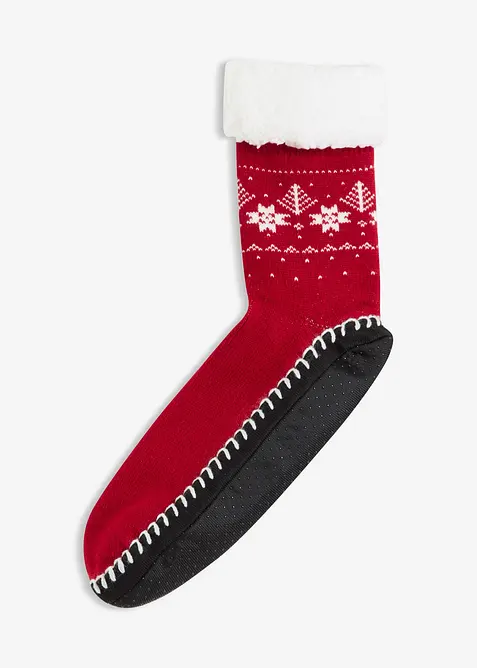 Calze antiscivolo da casa con suola cucita e fodera in peluche, bonprix