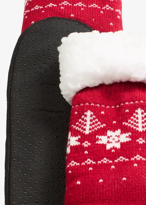 Calze antiscivolo da casa con suola cucita e fodera in peluche, bonprix