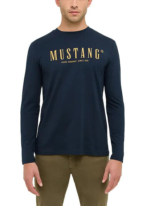 Maglia a maniche lunghe Mustang Asheville in puro cotone, Mustang Jeans