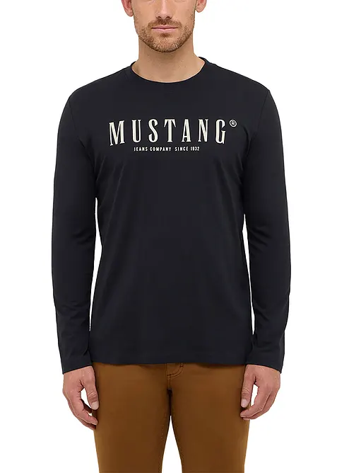 Maglia a maniche lunghe Mustang Asheville in puro cotone, Mustang Jeans