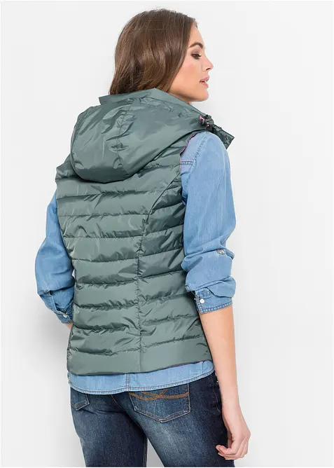Gilet trapuntato con cappuccio, bonprix