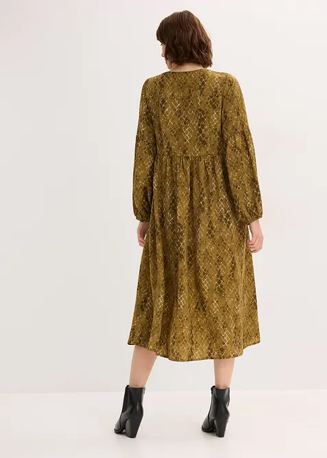 Abito midi in satin fluente, bonprix