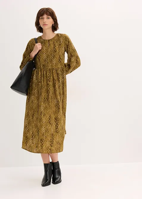 Abito midi in satin fluente, bonprix