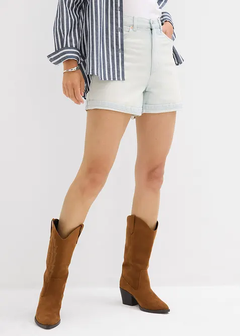 Shorts di jeans, vita alta, bonprix