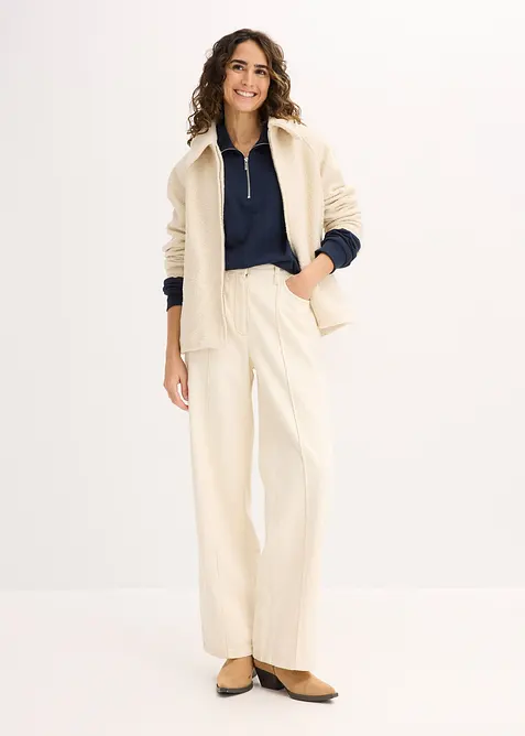 Felpa oversize con mezza zip, bonprix