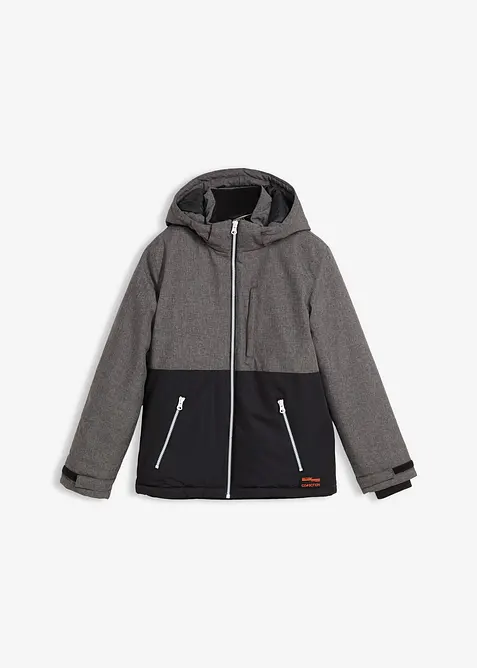 Giacca invernale imbottita in color block con cappuccio, bonprix