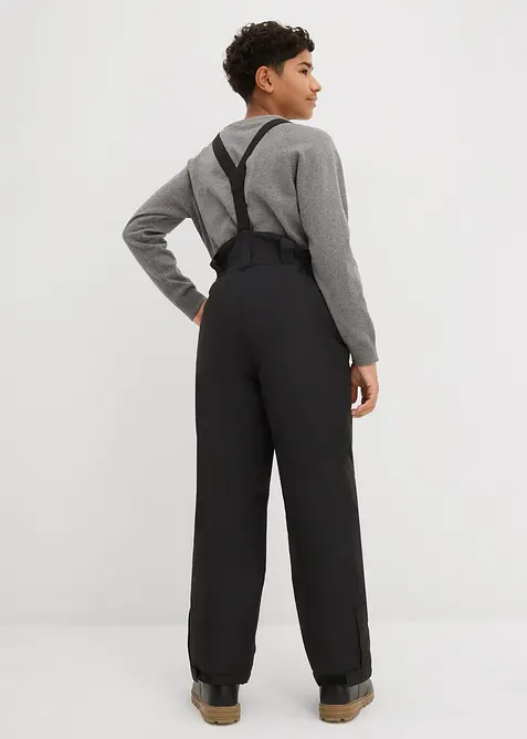 Pantaloni funzionali impermeabili con bretelle e fodera calda, bonprix