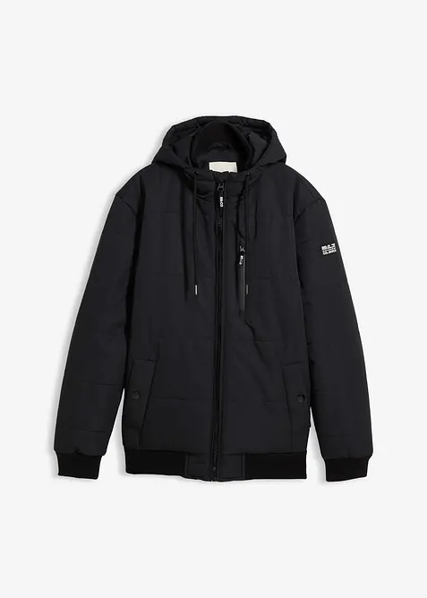 Giacca trapuntata invernale stile bomber con cappuccio, bonprix