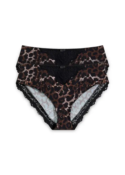 Slip alto con pizzo delicato (pacco da 2), bonprix