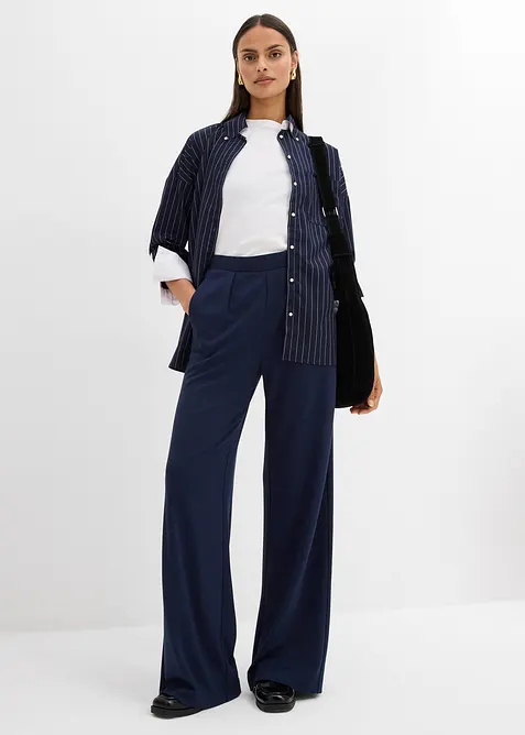 Pantaloni a palazzo in comodo punto di Roma, bonprix