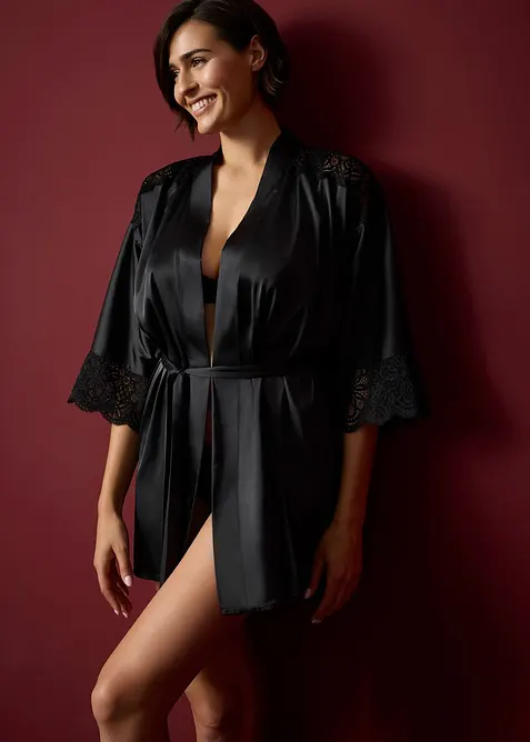 Kimono in satin con effetto lucido, bonprix