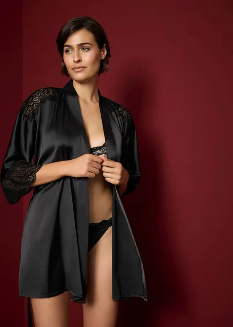 Kimono in satin con effetto lucido, bonprix