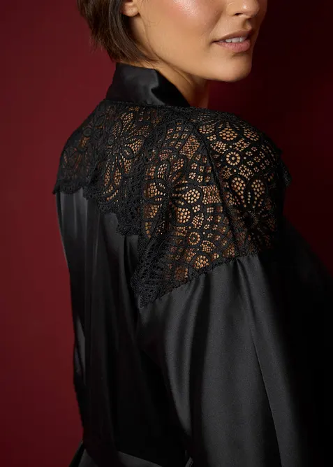 Kimono in satin con effetto lucido, bonprix