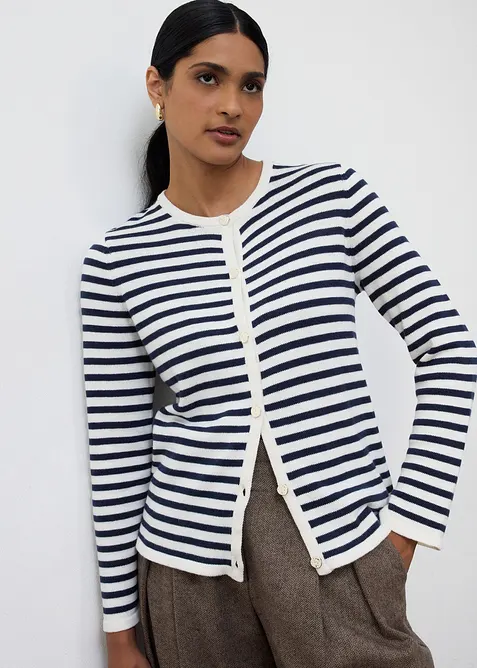 Cardigan in misto seta, bonprix
