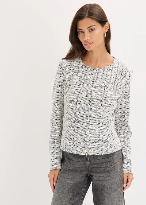Cardigan in bouclé di cotone, bonprix