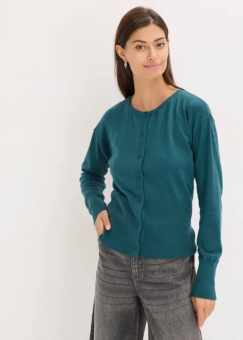 Cardigan in misto viscosa a maglia fine e fluente, bonprix