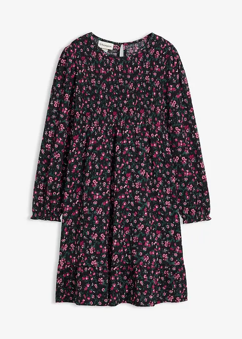 Abito di jersey crinkle operato, bonprix