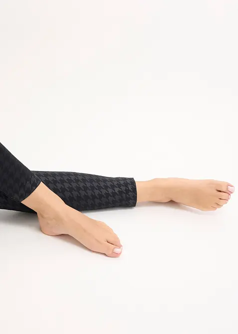 Leggings termici in fantasia pied-de-poule con interno morbido, bonprix