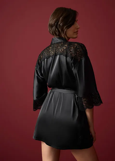 Kimono in satin con effetto lucido, bonprix