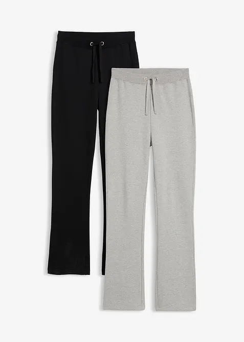Pantaloni da jogging in puro cotone biologico (pacco da 2), bonprix
