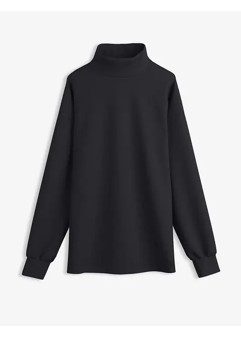 Felpa a collo alto in tessuto effetto neoprene, bonprix