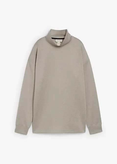 Felpa a collo alto in tessuto effetto neoprene, bonprix